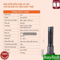 Quạt sưởi PTC Ceramic Unie UE-129 - 2200W - 3 mức sưởi + quạt gió