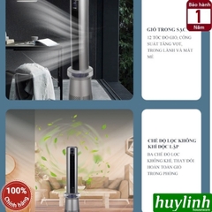Quạt tháp không cánh - lọc không khí Tiross TS9188 - 2 trong 1 - động cơ DC