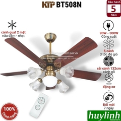 Quạt trần đèn 5 cánh gỗ Kim Thuận Phong KTP BT508N