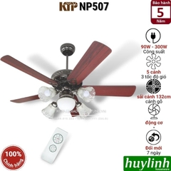 Quạt trần đèn cánh gỗ Kim Thuận Phong KTP NP507 - 5 cánh
