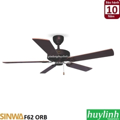 Quạt trần trang trí cánh gỗ Sinwa F62 ORB - 5 cánh