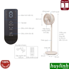 Quạt cây đứng tuần hoàn không khí Sharp PJ-CD114V-C - động cơ DC 36W - 3 cánh 8 tốc độ gió