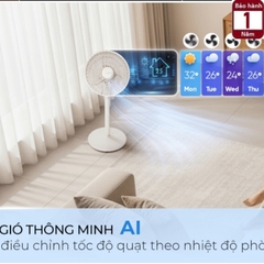Quạt cây đứng tuần hoàn không khí Sharp PJ-CD114V-C - động cơ DC 36W - 3 cánh 8 tốc độ gió