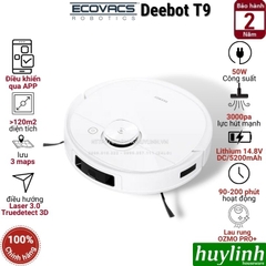 Robot hút bụi lau nhà Ecovacs Deebot T9 - 3000pa - Bản Quốc Tế - Hàng chính hãng