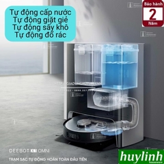 Robot hút bụi lau nhà thông minh Ecovacs Deebot X1 Omni [DEX11 Omni] - Bản quốc tế - Tự động hút - lau - giặt giẻ - sấy khô - đổ rác