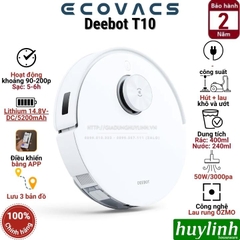 Robot Hút Bụi Lau Nhà Thông Minh Ecovacs Deebot T10 [DBX33] - Bản Quốc Tế