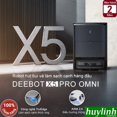 Robot hút bụi lau nhà tự động Ecovacs X5 PRO - tự động lau nhà, đổ rác, giặt giẻ - Chính hãng