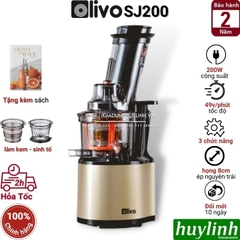 Máy ép chậm Olivo SJ200 - 260W - 3 lưới ép - Tặng sách công thức