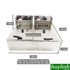 Bếp chiên nhúng đôi 2 ngăn ngập dầu Sunny SN02 - 6 lít + 6 lít