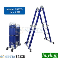 Thang nhôm gấp 4 đoạn 3 bậc Nikita T43XD - 3.6 mét