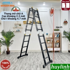 Thang nhôm gấp 4 đoạn Sumika SKM-204 NEW - 4.7 mét