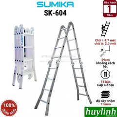 Thang nhôm gấp đa năng 4 đoạn Sumika SK-604 - 4.7 mét