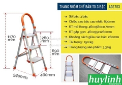 Thang nhôm ghế 3 bậc Advindeq ADS-703 - 69cm