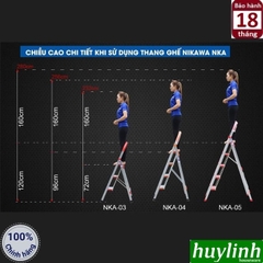 Thang nhôm ghế Nikawa NKA-03 - 3 bậc - 75cm