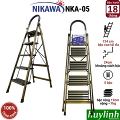 Thang nhôm ghế Nikawa NKA-05 - 5 bậc - 124cm