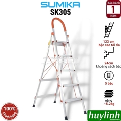 Thang nhôm ghế Sumika SK305 - 5 bậc - 123 cm