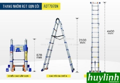 Thang nhôm rút đôi chữ A Advindeq ADT708BN - 5 mét - Model 2021