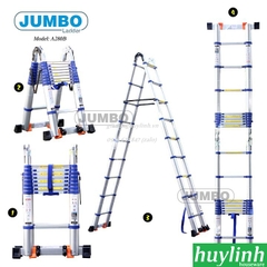 Thang nhôm rút đôi chữ A Jumbo A280B - 5.6 mét