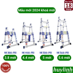 Thang nhôm rút đôi chữ A Nikawa NK-56AI PRI - 5.6 mét - Có bánh xe