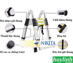 Thang nhôm rút đôi chữ A Nikita AI56 - 5.6 mét