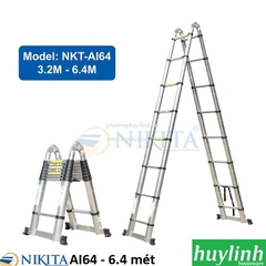 Thang Nhôm Rút Đôi Chữ A Nikita AI64 - 6.4 Mét