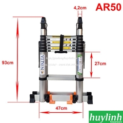 Thang nhôm rút đôi chữ A Nikita NKT-AR50 - 5 mét - Có bánh xe - Tải trọng 350kg