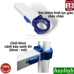 Thang nhôm rút đơn Nikawa NK-44 PRO - 4.4 mét - Tặng đệm cao su