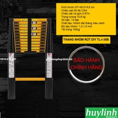 Thang nhôm rút đơn DIY TL-I-38B - 3.8m - màu đen