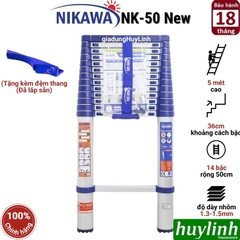 Thang nhôm rút đơn Nikawa NK-50 NEW - 5 mét - Tặng đệm cao su