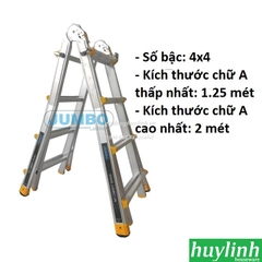 Thang nhôm trượt chữ A mở rộng Jumbo A404 - 4 mét