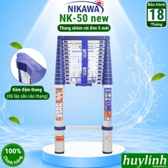 Thang nhôm rút đơn Nikawa NK-50 NEW - 5 mét - Tặng đệm cao su
