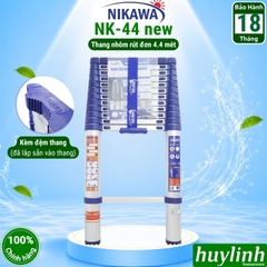 Thang nhôm rút đơn Nikawa NK-44 NEW - 4.4 mét - Tặng đệm cao su