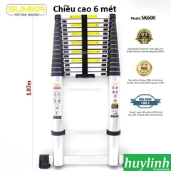 Thang Nhôm Rút Đơn Sumika SK600 - 6 Mét - Tải Trọng 300kg