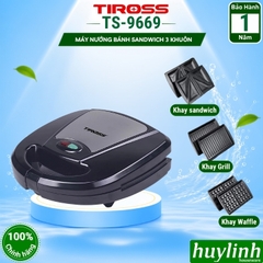 Máy làm - nướng bánh sandwich - hotdog - waffle Tiross TS9669 - 3 trong 1