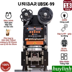Máy dập ép miệng cốc ly tự động Unibar UB-99 (UBSK-99) - ép ly dưới 700ml