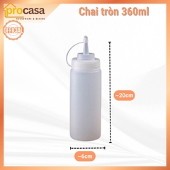 Bình Nhựa Đựng Tương, Sirup, Nước Sốt, Chai lọ đựng siro - Có Vạch Chia - tròn  1000ml