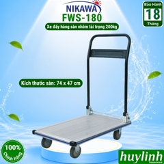 Xe kéo đẩy hàng sàn nhôm Nikawa FWS-180 - tải trọng 180kg - 74x47cm mặt sàn