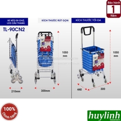 Xe kéo đi chợ leo cầu thang Advindeq TL-90CN2 - Tải trọng 60kg