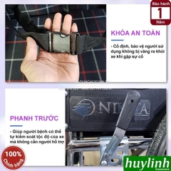 Xe lăn tay ngả giường có bô Nikita N213-1 - Ngả 6 cấp độ