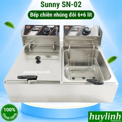 Bếp chiên nhúng đôi 2 ngăn ngập dầu Sunny SN02 - 6 lít + 6 lít