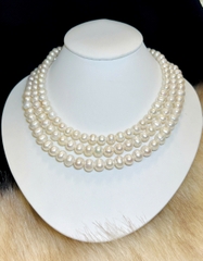 Vòng Cổ Ngọc Trai 8li Ovan Sang Trọng. Dài 125cm