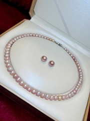 Bộ chuỗi ngọc trai hồng tím sang trọng