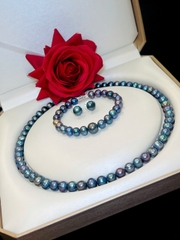 Bộ Chuỗi Trang Sức Ngọc Trai Chế Tác Bạc