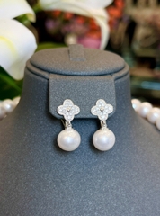 Hoa Tai Ngọc Trai Chế Tác Bạc