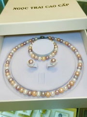 Bộ Ngọc Trai Tứ Quý Duyên Dáng - Hoa Tai Bạc