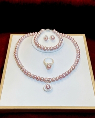 Bộ chuỗi trang sức ngọc trai chế tác bạc