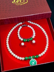 Bộ trang sức ngọc trai chế tác bạc