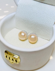 Hoa tai ngọc trai chế tác bạc