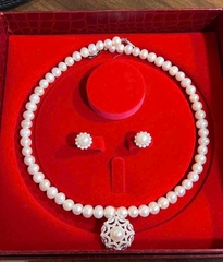 BỘ CHUỖI NGỌC TRAI TRẮNG THANH LỊCH