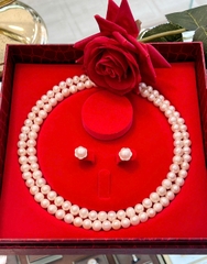 Bộ Chuỗi Ngọc Trai Trắng - Trang Sức Chế Tác Bạc